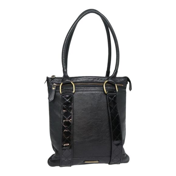 Burberry Shoulder Bag Leather Black Gold - Picture 1 of 16